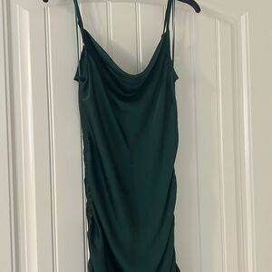 Express satin side tie dress